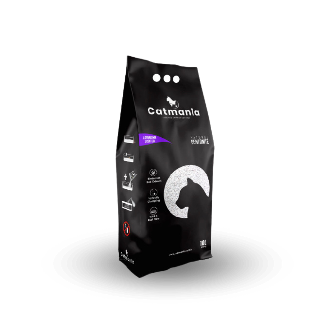 Arena para gatos Catmania Sanitaria de Mundotito, caja con revestimiento y abertura, ideal para higiene felina.