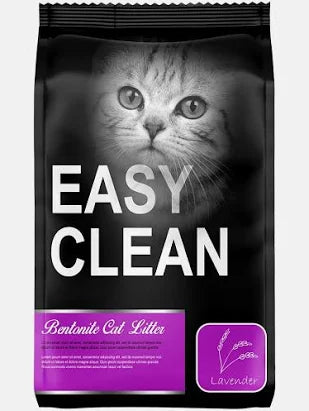 Arena para gatos Mundotito Easy Clean en bolsa de 4 kg con aroma a lavanda, ideal para higiene y control de olores.