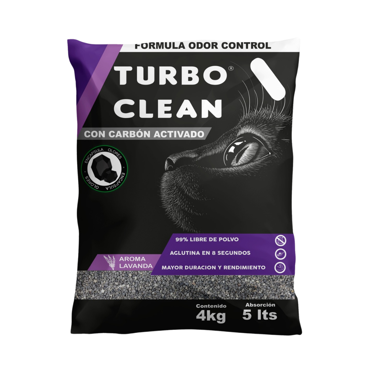 10_b7088f35-68c3-4d47-b8f7-5711a7e63b2d.png Arena para Gatos Turbo Clean 20 kg - Aroma Talco de bebe - Imagen 1