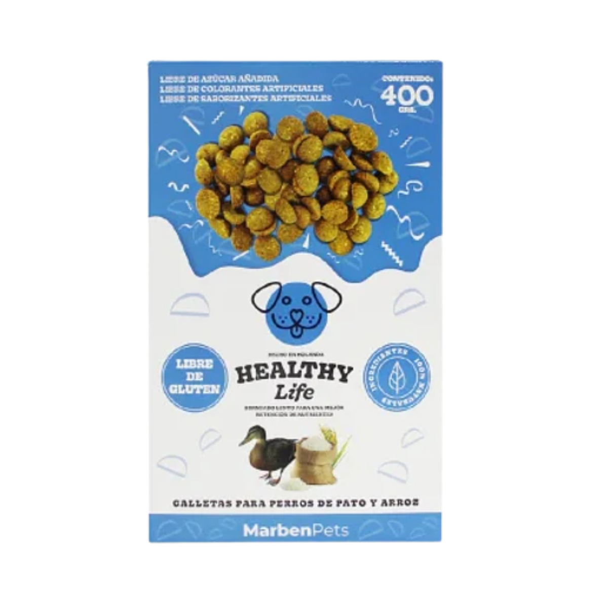 44.png Galletas Healthy Pato y Arroz 400g - Imagen 1