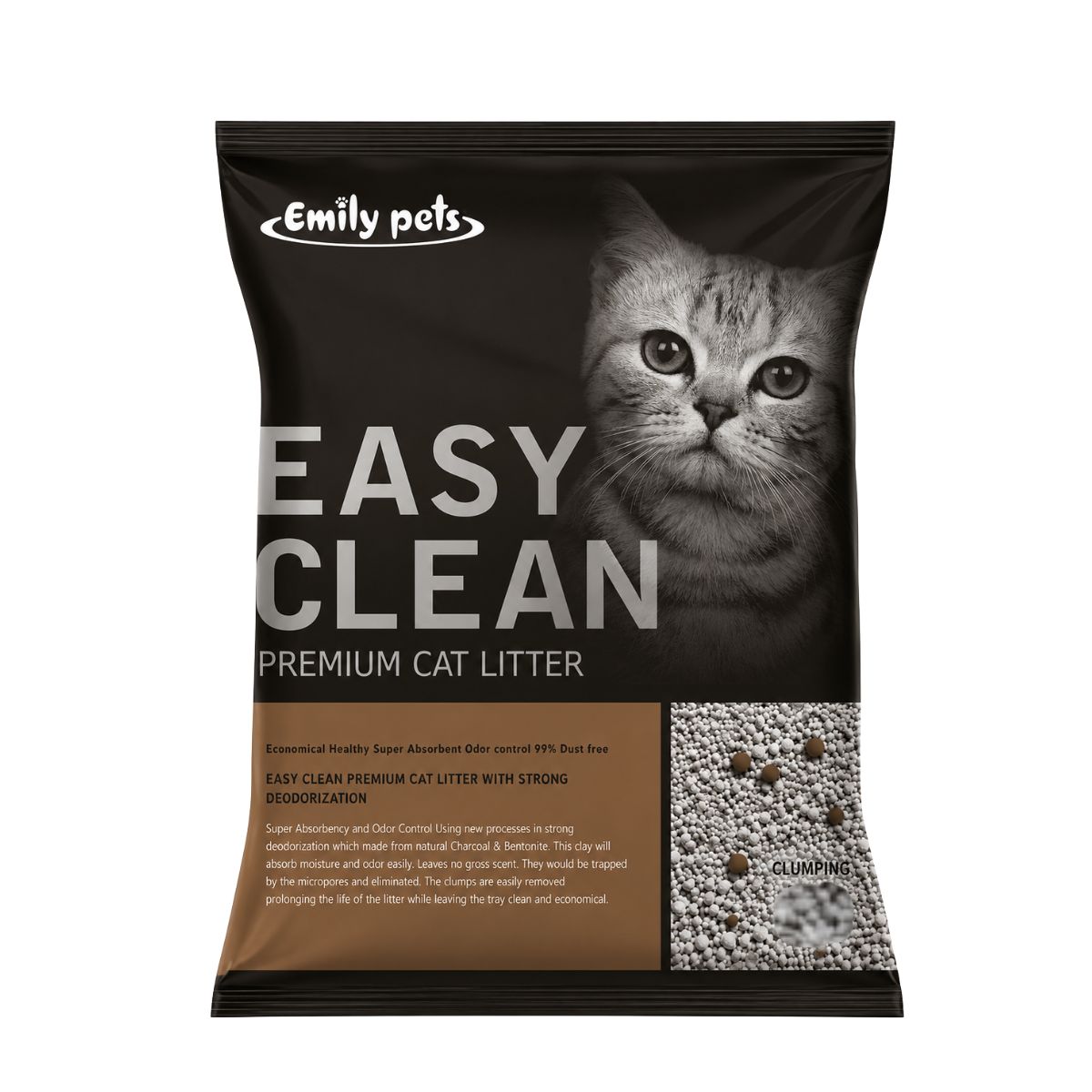 Arena para Gatos Easy Clean 20 kg - Aroma Café Bolsa Easy Clean 4kg, Cafe - Imagen 1