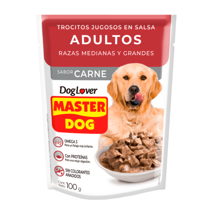 Master Dog Trocitos Jugosos Ad Rz Med y Gde 100gr.