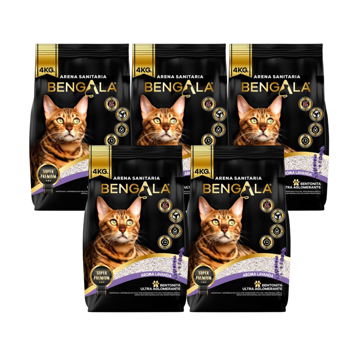Pack Ahorro Arena Bengala 20kg (5×4 kg) – Lavanda Pack Ahorro Arena Bengala 20 kg (5x4 kg) - Aroma Lavanda - Imagen 1