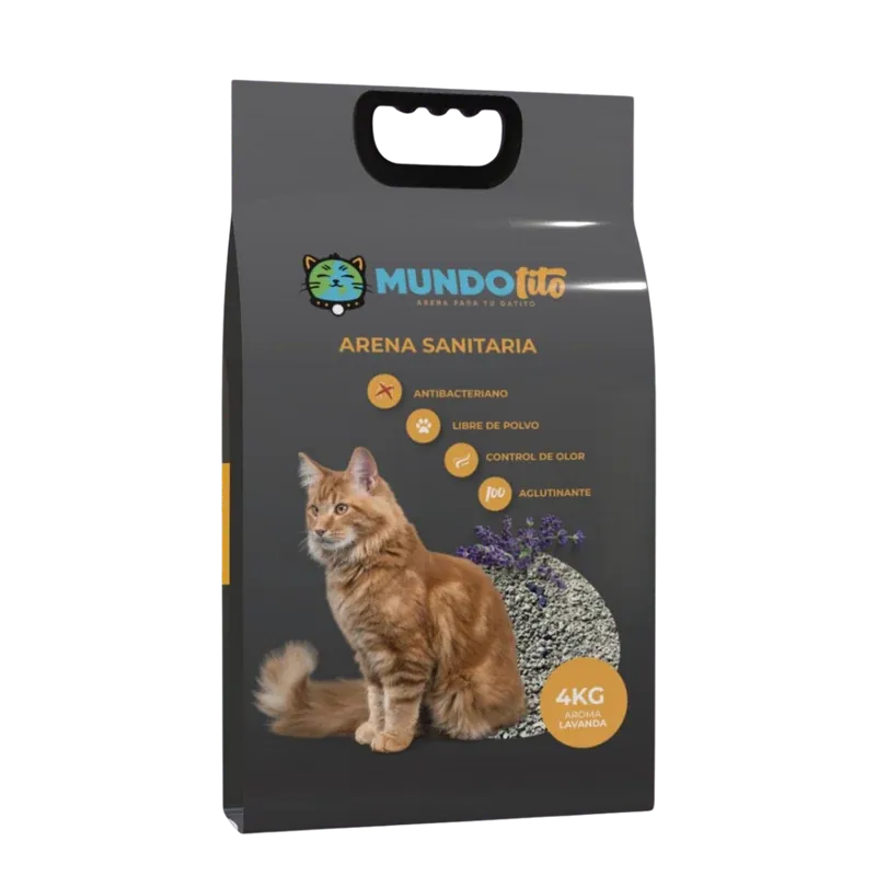 1 Arena para Gatos Mundotito 20 kg (Bolsa 4 kg) Aroma Lavanda - Imagen 1
