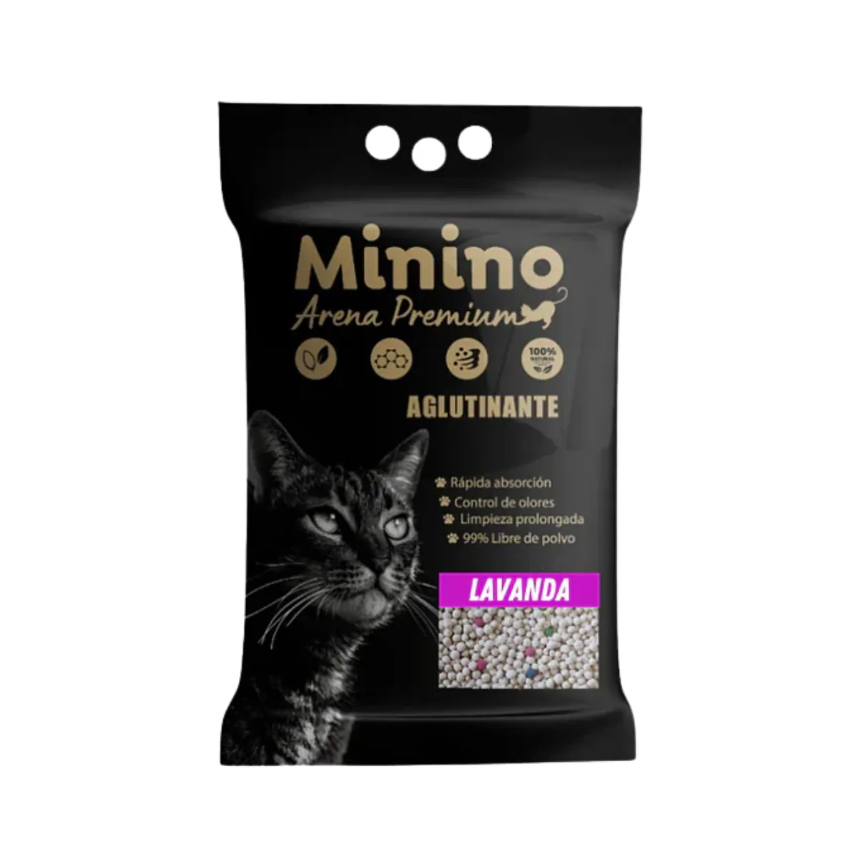 119 Arena para Gatos Minino 4 kg - Aroma Lavanda - Imagen 1