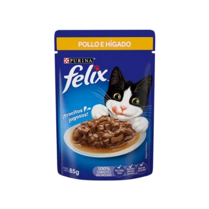 Sachet para Gatos Felix 85g - Sabor Pollo e Hígado