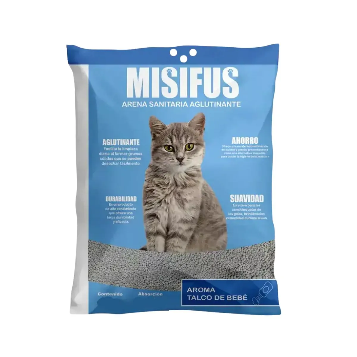 158 Arena para Gatos Misifus 20 kg - Aroma Talco Bebé - Imagen 1