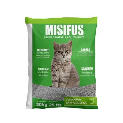 Arena para Gatos Misifus 20 kg - Aroma Manzana