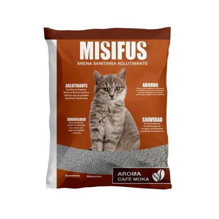 Arena para Gatos Misifus 20 kg - Aroma Café Moka