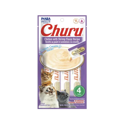 Churu Snack Cremoso para Gatos - Pollo con Camarón