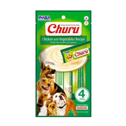 Churu Snack Cremoso para Perros - Pollo con Vegetales