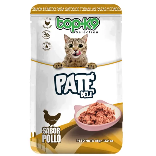 259 Sachet para Gatos Top K9 85g - Paté Sabor Pollo - Imagen 1