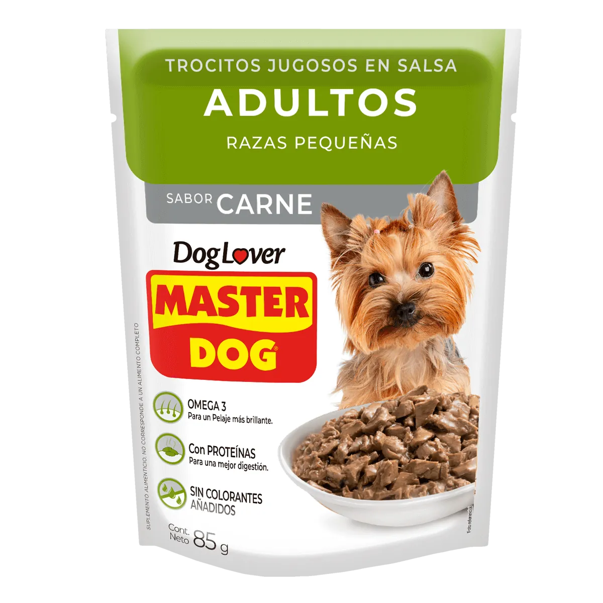 281 Master Dog Trocitos Jugosos para Perros 100g - Adulto Razas Medianas y Grandes - Imagen 1
