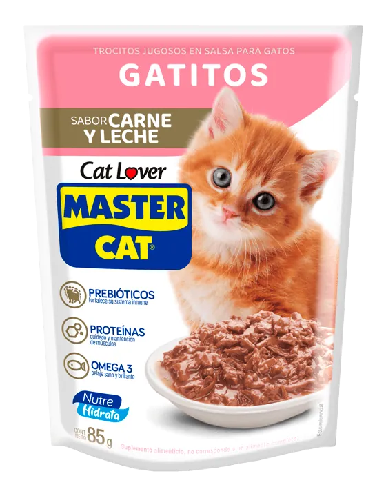 MASTER CAT TROCITOS CARNE 85 G