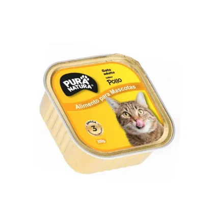Lata Pura Natura para Gatos 300g - Sabor Pollo