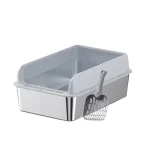 Arenero de Acero Inoxidable para Gatos - Color Gris