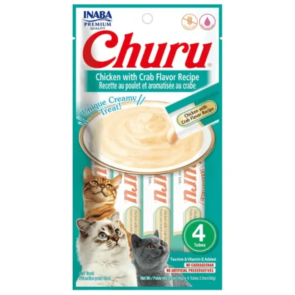 Churu Snack Cremoso para Gatos - Pollo con Cangrejo