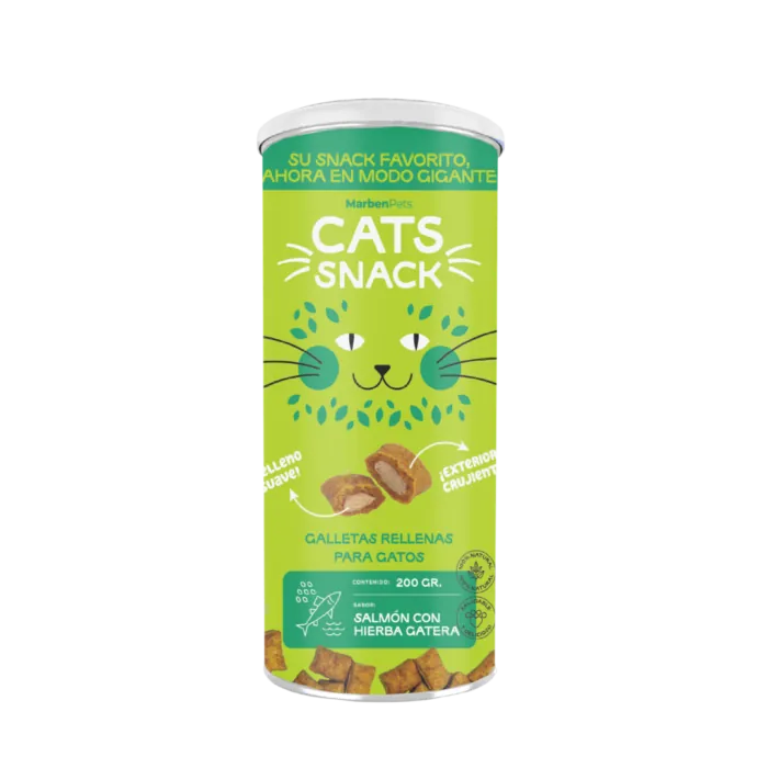 427 Tarro de Galletas Rellenas Cat's Snack para Gatos 200g - Salmón con Hierba - Imagen 1